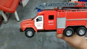 Пожарная машина УРАЛ НЕКСТ свет и звук. Новинка от Технопарк. Про машинки.