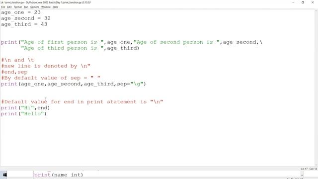 Day1 datatypes print input