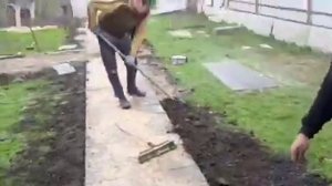 тропинки из плитки и шифер вместо поребрика