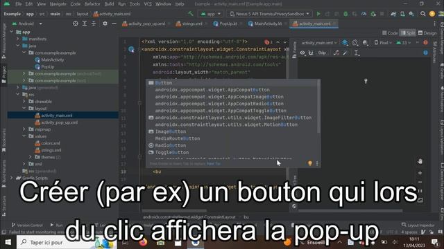 Comment ouvrir une pop-up lors d'un clic sur un bouton - Android Studio - Kotlin смотреть онлайн