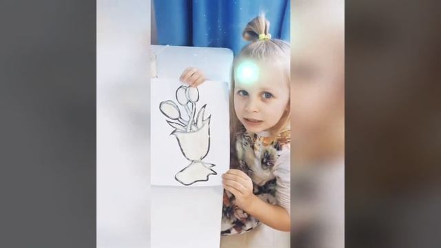 ?Мастер -Класс ? Нетрадиционная техника рисования манкой ??Весенний букет ?