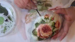 Decoupage krok po kroku - duża pisanka rustykalna