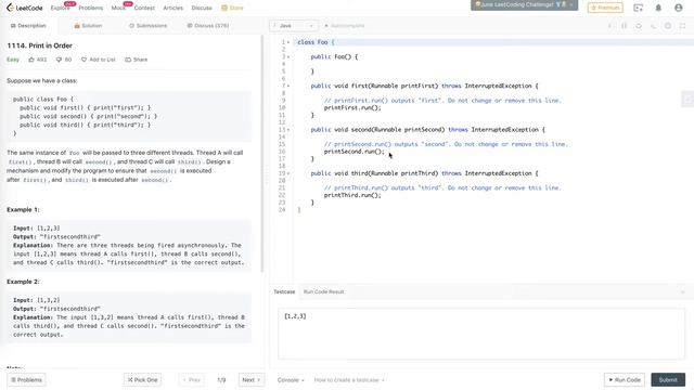 Leetcode 1114 Print in order (Java Concurrency) смотреть онлайн
