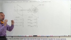 Physics - Optics: Circular Aperture - Angle of Resolution (1 of 6) Introduction