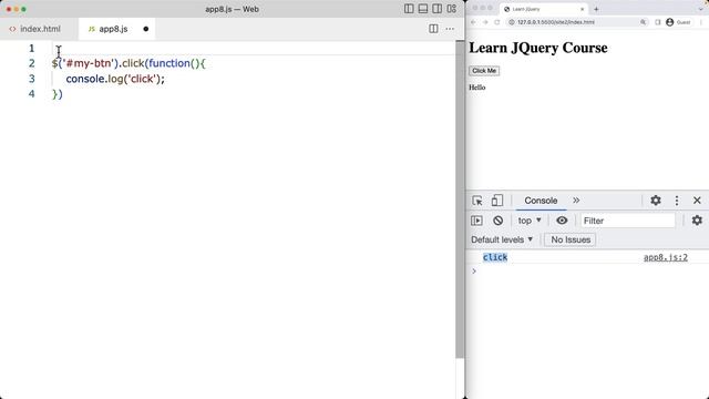 jQuery Button Click Counter coding example and free lesson on jQuery