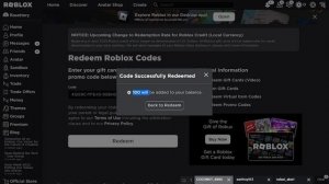 Reedeming Gift Card ROBLOX - 100 Robux