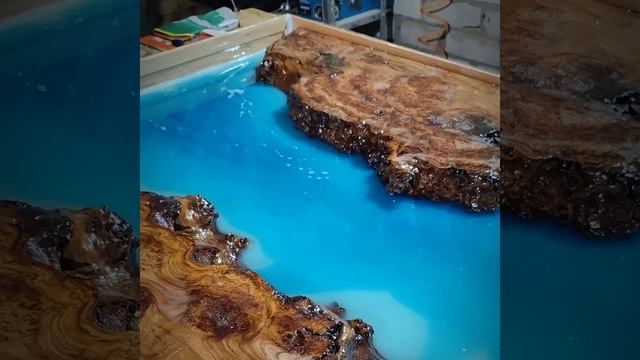 стол река из слеба и эпоксидной смолы (часть 2)
