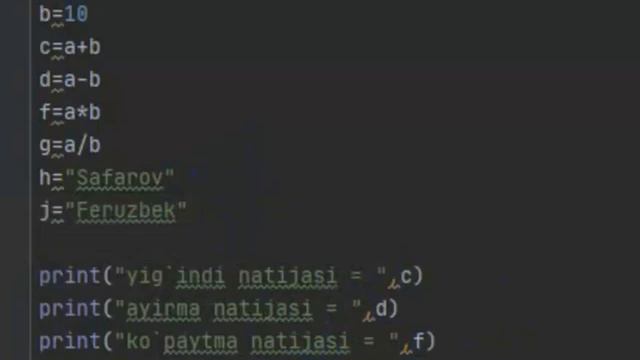 Python dasturlash tilida amallar bajarish hamda dastur tuzish jarayonidagi ba'zi xatoliklar tahlili смотреть онлайн