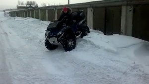 Квадроцикл CF-Moto X8 на 28 ведьме, зима снег