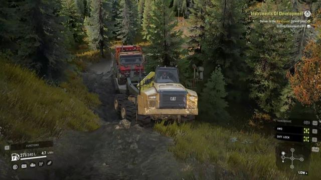 SnowRunner Mods - Caterpillar 745c  - Low Loader Trailer Offroad Transporting Azov 42-20 Antartic