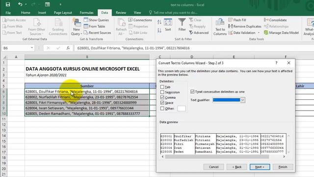 Belajar Microsoft Excel Untuk Pemula (Fitur Text to Columns) смотреть онлайн