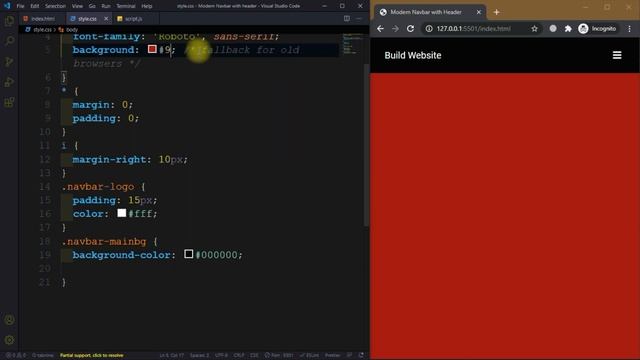 Modern Animated Responsive Navbar Tutorial - Navigation Menu Bar & Header using HTML & CSS 2021