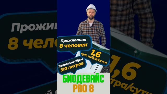 Септик купить в СПБ под ключ с установкой стоимость Биодевайс ПРО на 8 человек