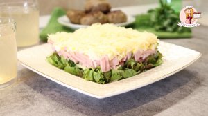 САЛАТ с ВЕТЧИНОЙ, СЫРОМ и СВЕЖИМ ОГУРЦОМ - простой и быстрый рецепт вкусного салата