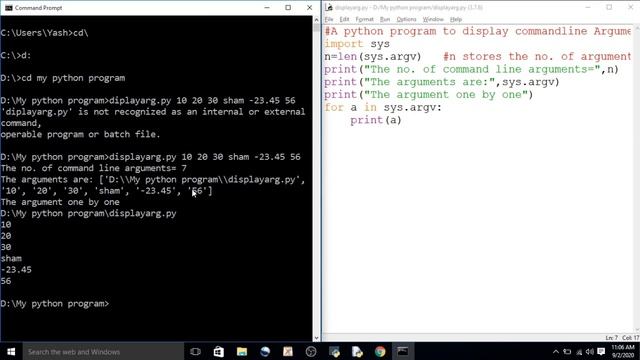 command line arguments in Python | Commandline Arguments | Passing commandline arguments|commandlin