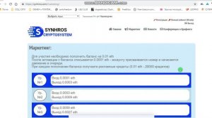 Как заработать в интернете на криптовалюте synhros надёжный проект  старт 4 октября