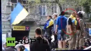 Съемки возле и внутри дома профсоюзов в Одессе  2 мая