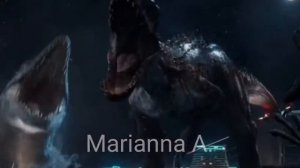 Эдит Парк Юрского Периода. (Блю раптор, мозазавр и индоминус)