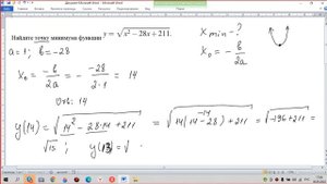 Найдите точку минимума функции y=√(x^2-28x+211); наибольшее значение функции у=√(5-4x-x^2 )