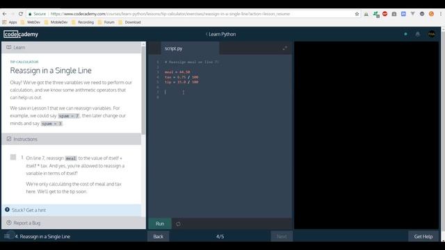 Playing Python Basic Syntax from Codecademy - Exercise