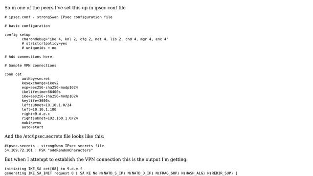 ipsec config in strongSwan смотреть онлайн