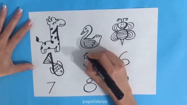 TRANSFORMANDO NÚMEROS EM ANIMAIS TURN NUMBERS IN ANIMALS | ART THERAPY | HOW TO DRAW ANIMALS смотреть онлайн