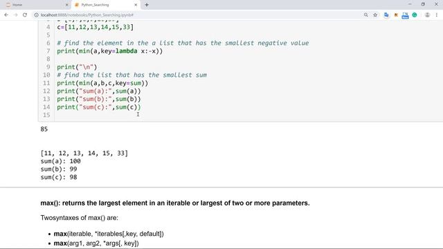 week12 8.PythonSearching Min Max Function