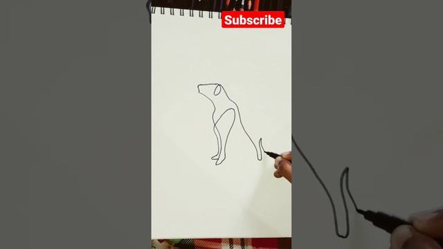 outline dog #sketching #youtubeshort #viral #dog #outline #trending #top #shortvideo