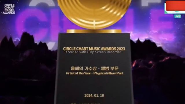 JUNGKOOK GOLDEN won ARTIST OF THE YEAR AWARD at the 13th Circle Chart Music Awards.2024