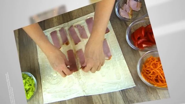 Лаваш! ВКУСНО рулетики из лаваша с ветчиной! Закуска в лаваше с ветчиной и морковью по-корейски