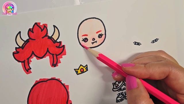 I tried to turn Princess Peach into Bowser Toca Boca Style #paperdiy #supermario смотреть онлайн