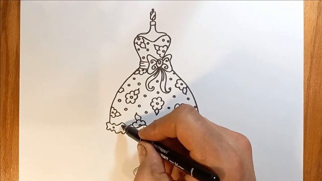 Как нарисовать платье / рисунки для срисовки / how to draw a dress. смотреть онлайн