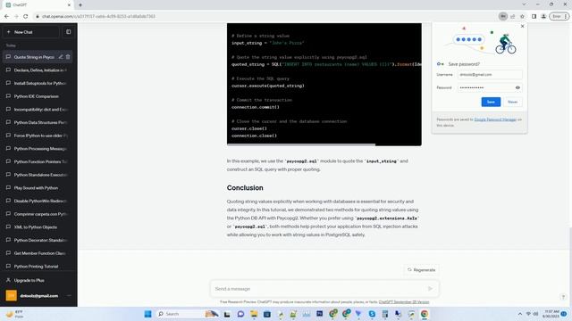 How to quote a string value explicitly Python DB APIPsycopg2 смотреть онлайн
