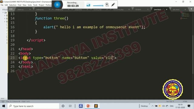 EVENT IN JAVASCRIPT - ON CLICK, MOUSEOVER AND MOUSEOUT