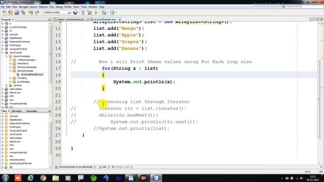 ArrayList Using ForEach Loop || core Java Programming