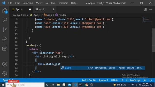 React Js Tutorial In Hindi #9 Listing With Map Function смотреть онлайн