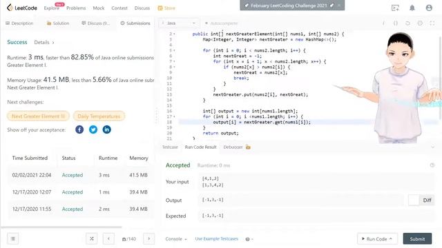 Leetcode 496 - Next Greater Element I (JAVA Solution Explained!) смотреть онлайн