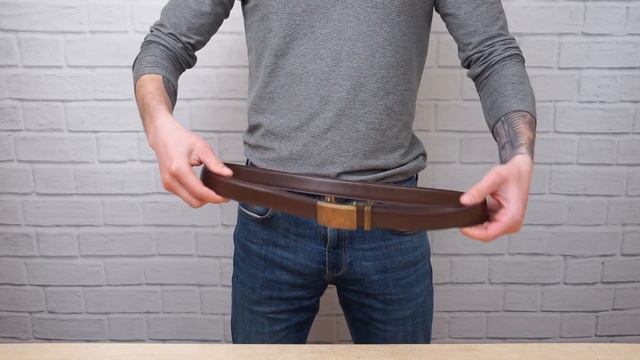 Обзор мужского кожаного ремня с пряжкой автомат Vintage 20309 смотреть онлайн