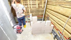 Ремонт ванной комнаты в деревенском доме.Стены и перегородки.