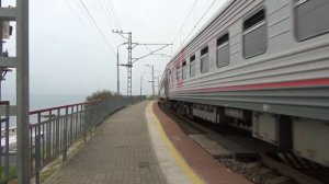 Поезда на Черноморском побережье (о.п. Вардане) Август 2022г.