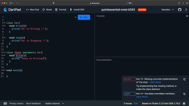 Object Oriented Programming in Dart | OOP Interface #objectorientedprogramming #objectoriented