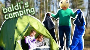 БАЛДИ КЕМПИНГ! ОДНИ В ЛЕСУ С BALDI! Baldi's camping В РЕАЛЬНОЙ ЖИЗНИ!