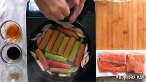 Рецепт с ревенем и рыбой