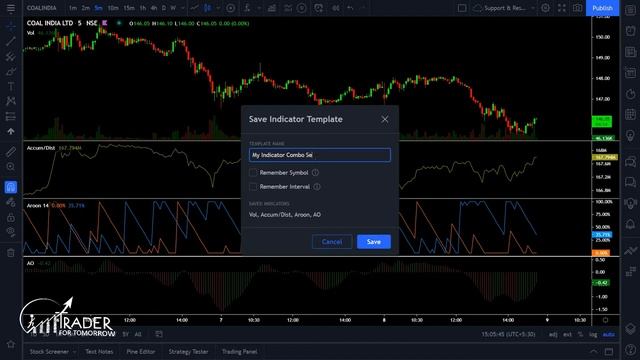 How to Save Indicator Settings And Chart Setup in TradingView