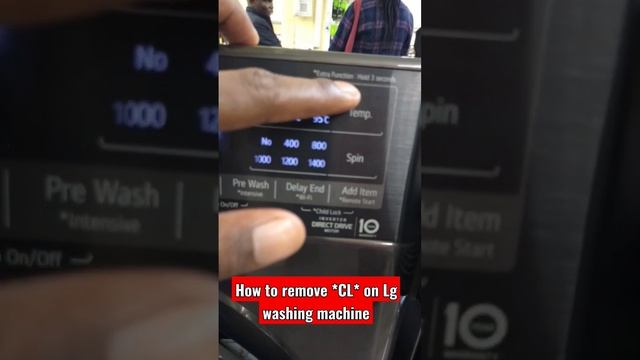 how to remove "CL" on Lg front load washing machine