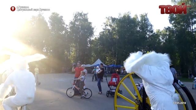 Большие зайцы в центральном парке Пушкино смотреть онлайн