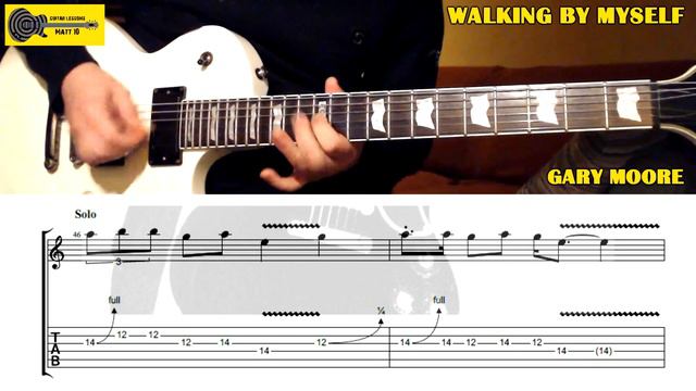 GARY MOORE Walking By Myself GUITAR TAB COVER TUTORIAL LESSON | How To Play | GUITAR TABS смотреть онлайн