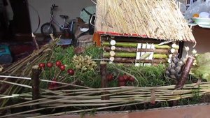 Детская поделка  домик  из  веток.