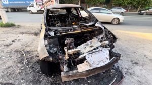 Nissan LEAF сгорел до тла. #Самара