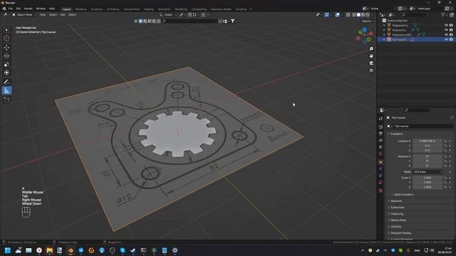 Моделируем в Blender для 3D печати. Плоские детали и контуры. смотреть онлайн